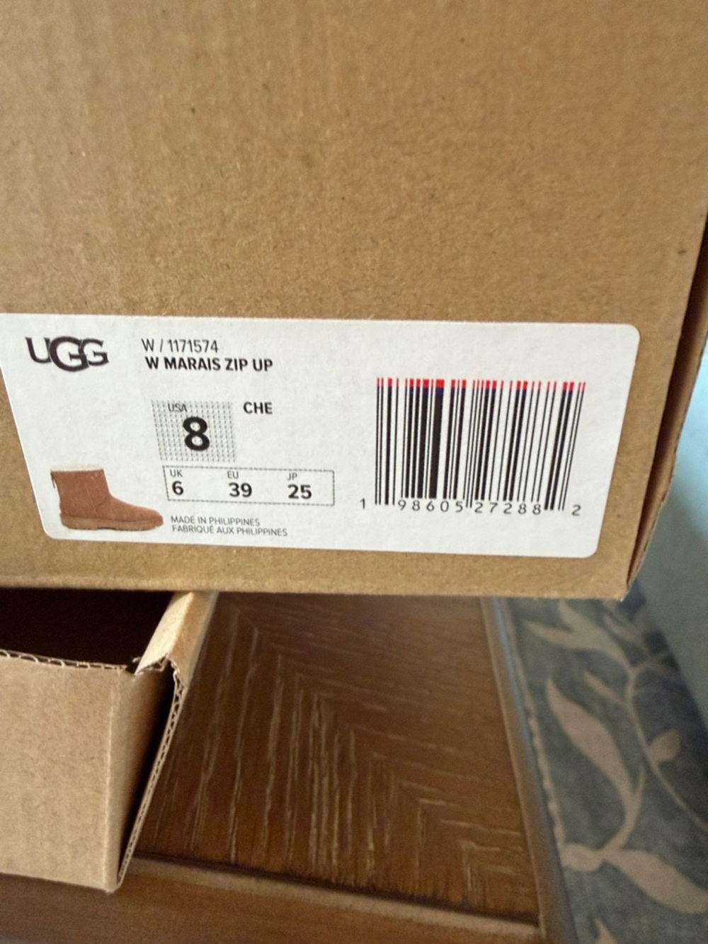 Ugg Chestnut Suede Shearling Lined Short Boot - Picture 8 of 8